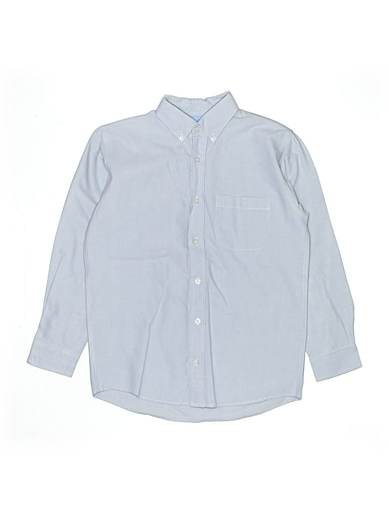 Pre-owned Bella Bliss Kids' Long Sleeve Button Down Shirt In Blue