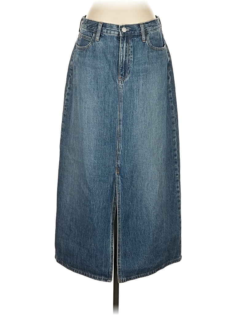 Pre-owned Uniqlo Denim Skirt In Blue