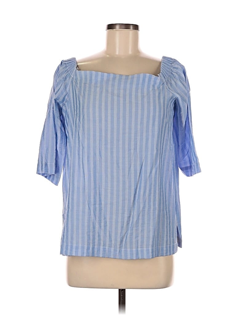 Pre-owned Ann Taylor 3/4 Sleeve Blouse In Blue