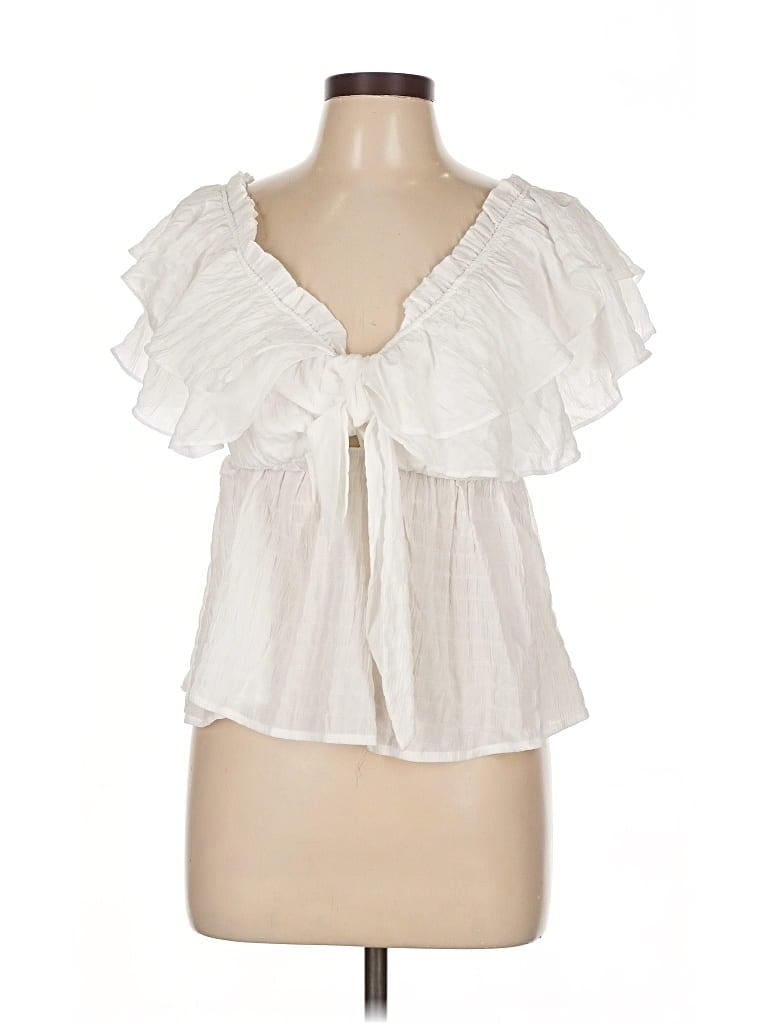 Pre-owned Pink Lily Sleeveless Blouse In White