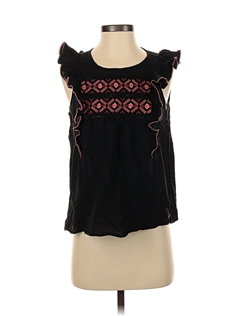 Pre-owned Madewell Sleeveless Blouse In Black