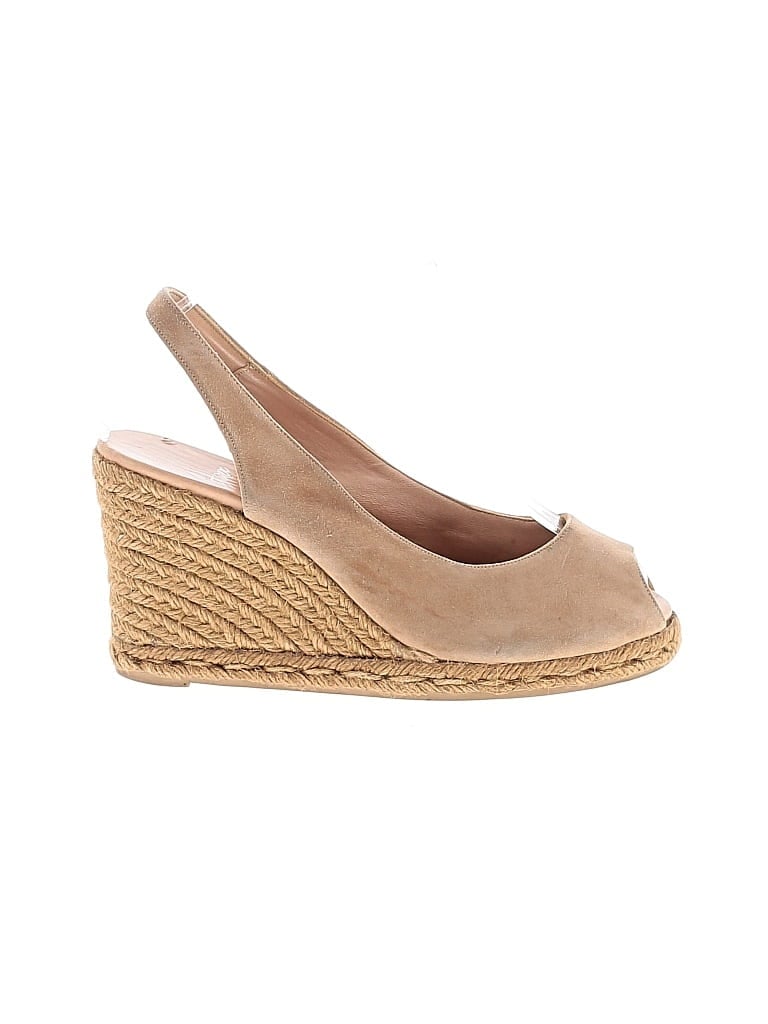 Pre-owned Castaã±er Wedges In Brown