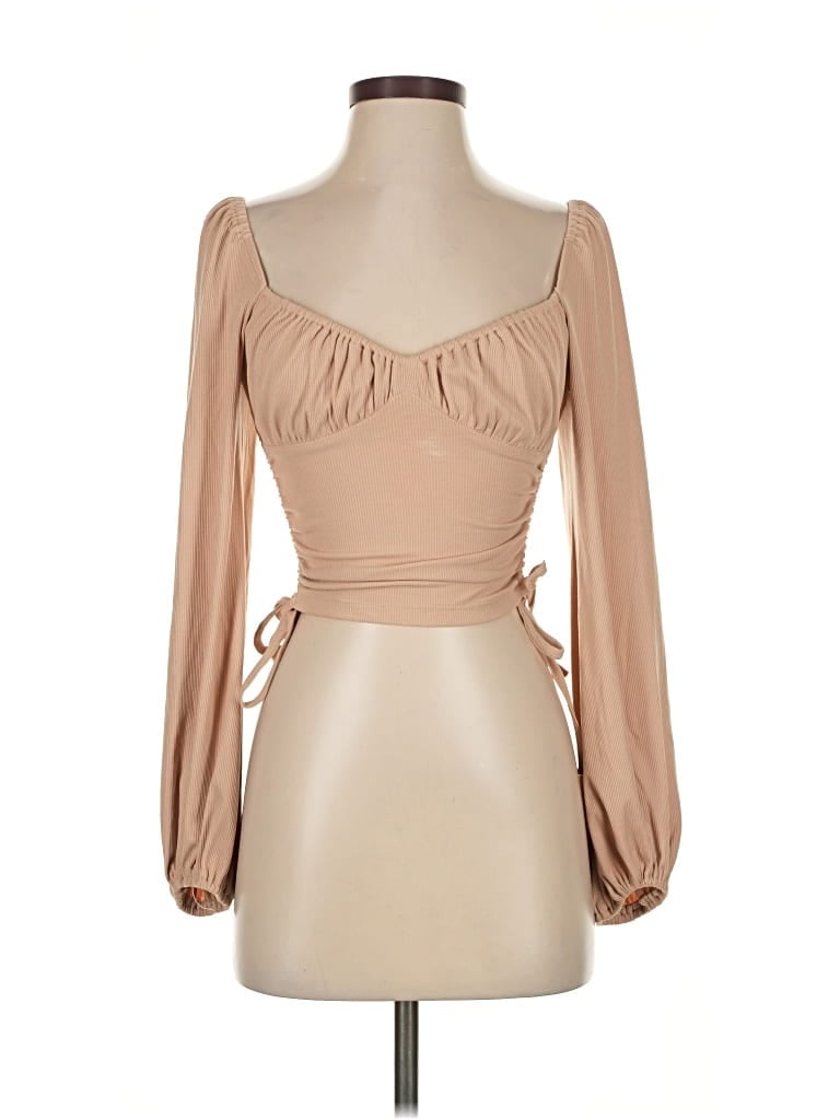 Pre-owned Hello Molly Long Sleeve Blouse In Brown