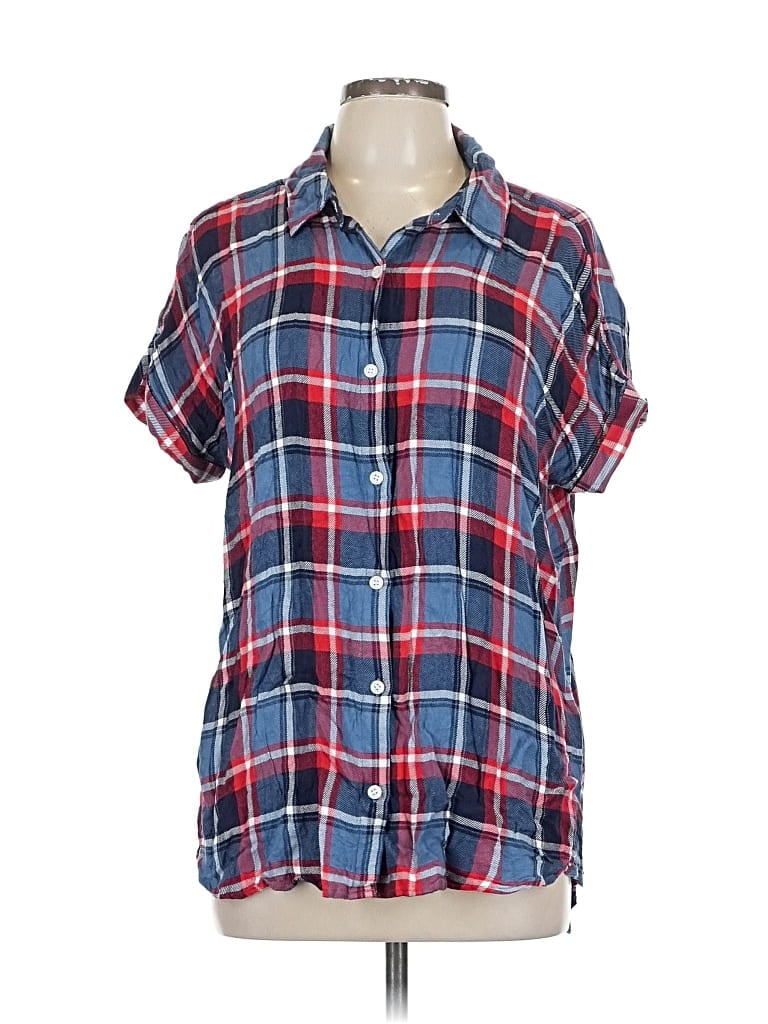 Pre-owned Nordstrom Rack Short Sleeve Button Down Shirt In Blue