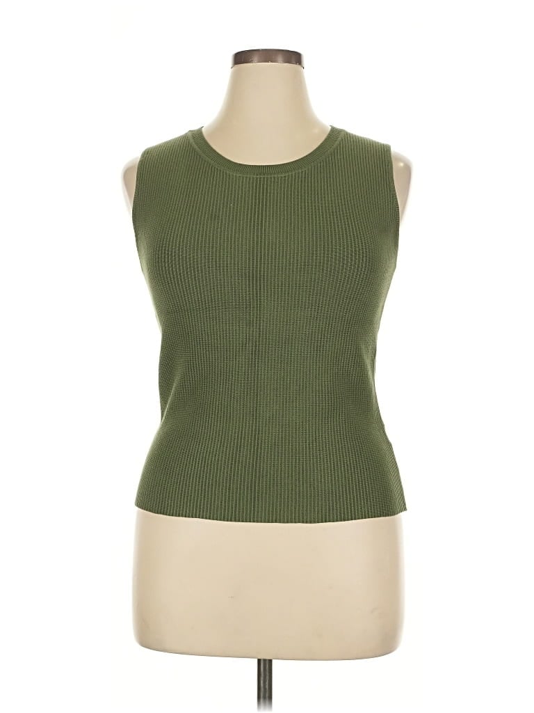 Pre-owned H By Halston Sweater Vest In Green