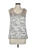 MY TRIBE Silver Sleeveless Silk Top Size L - photo 1