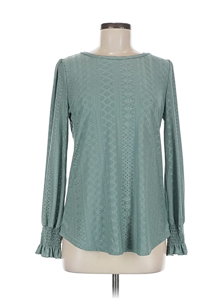 Pre-owned Assorted Brands Long Sleeve Blouse In Blue