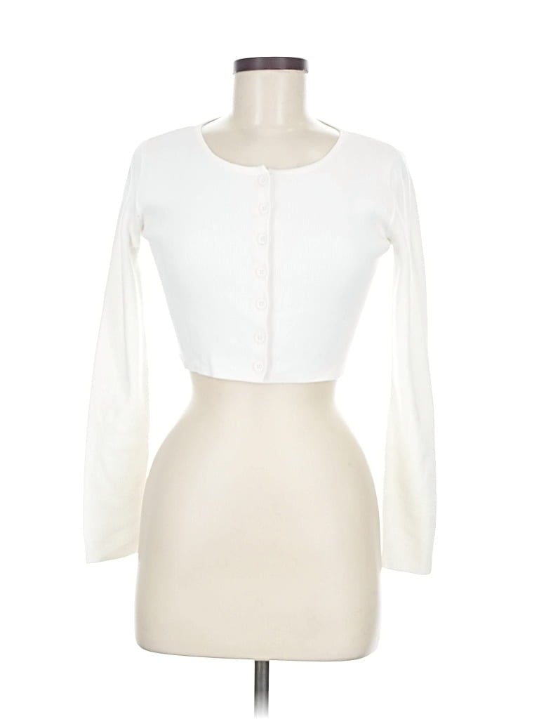 Pre-owned John Galt Long Sleeve Top Ivory Square Neckline Tops In White