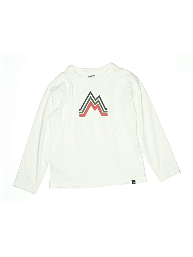 Pre-owned Mayoral Kids' Long Sleeve T-shirt In White