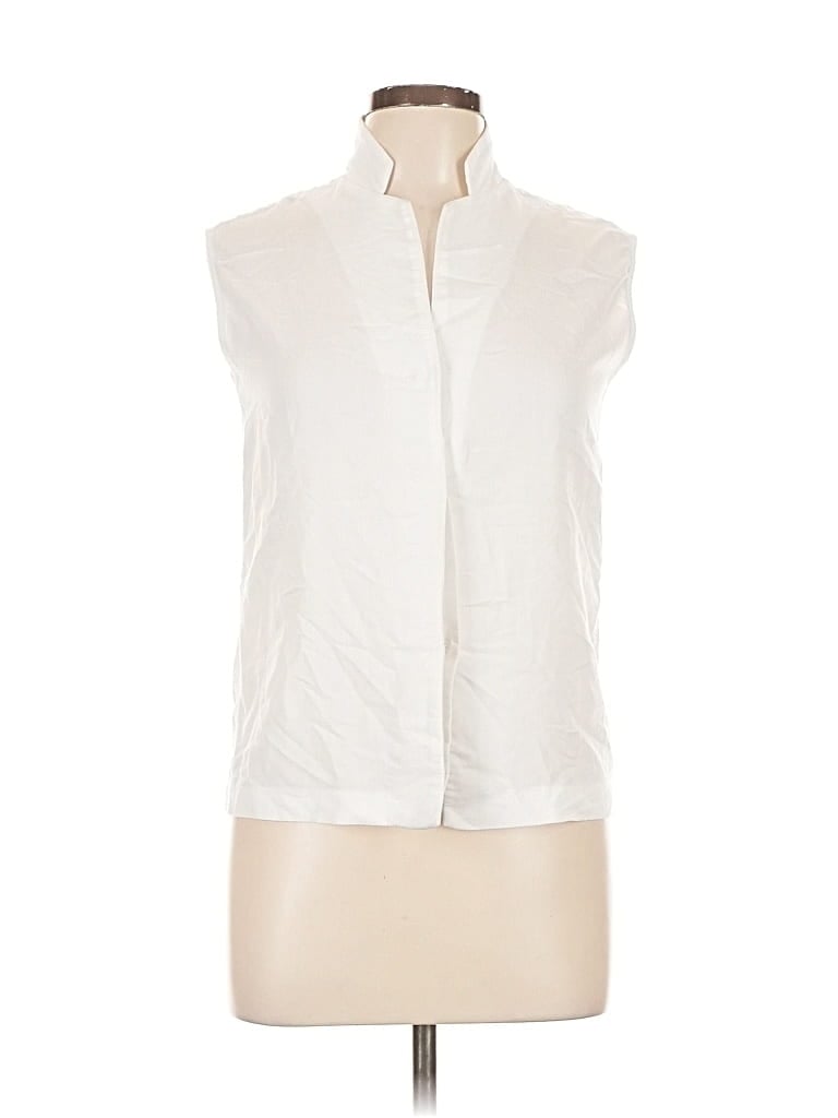 Pre-owned Mod Ref Sleeveless Button Down Shirt In White