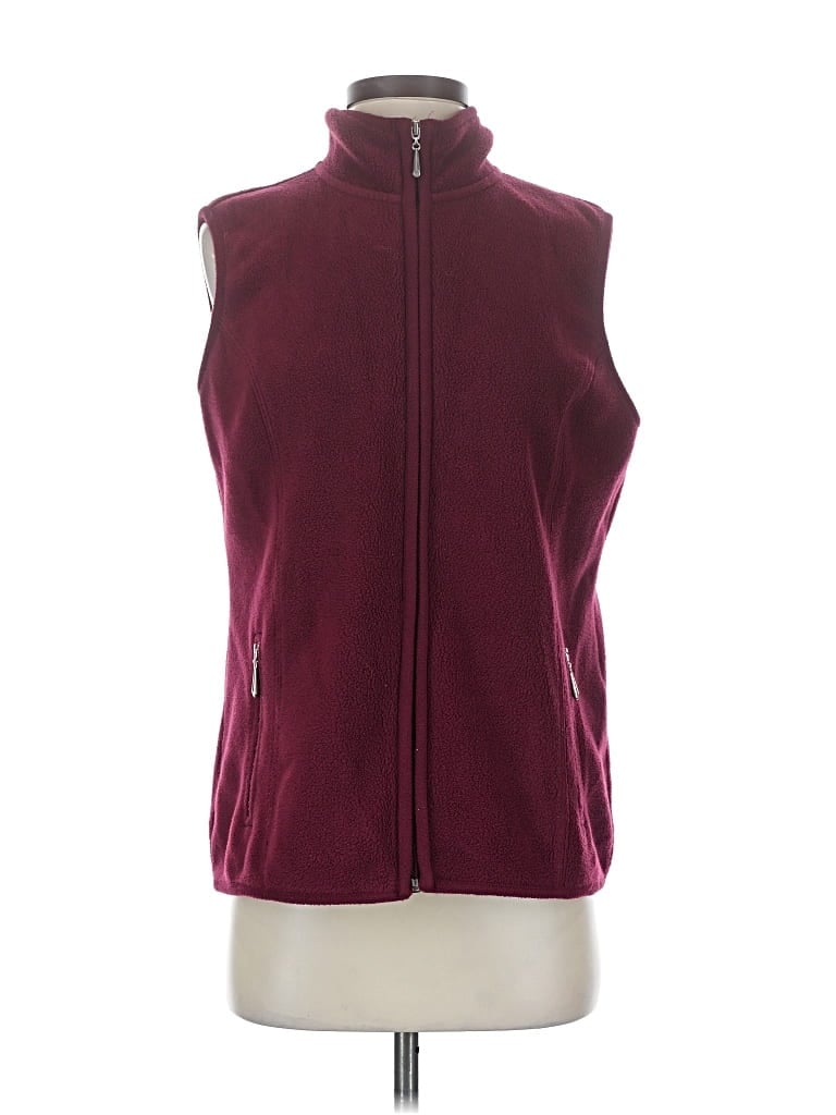 Pre-owned Karen Scott Sport Vest In Burgundy