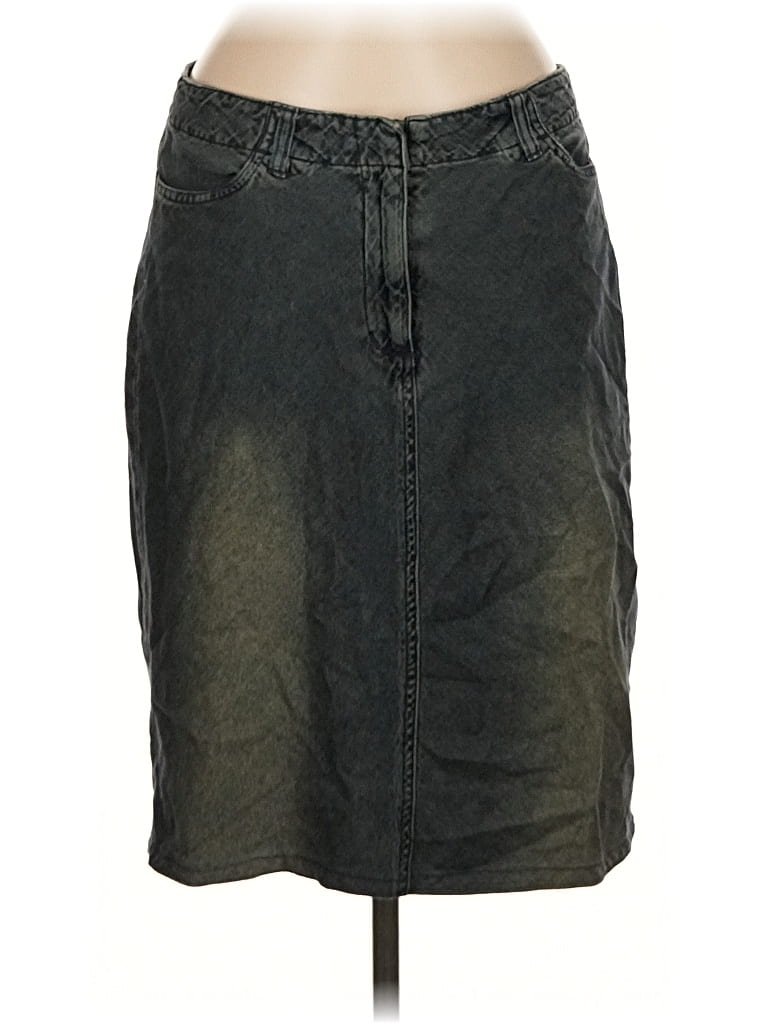 Pre-owned Contour Denim Skirt In Gray