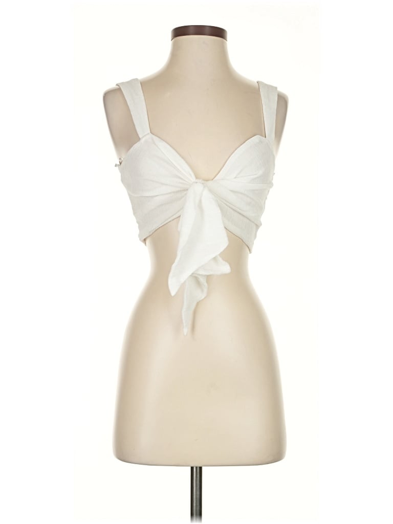 Pre-owned Lulus Sleeveless Blouse In White