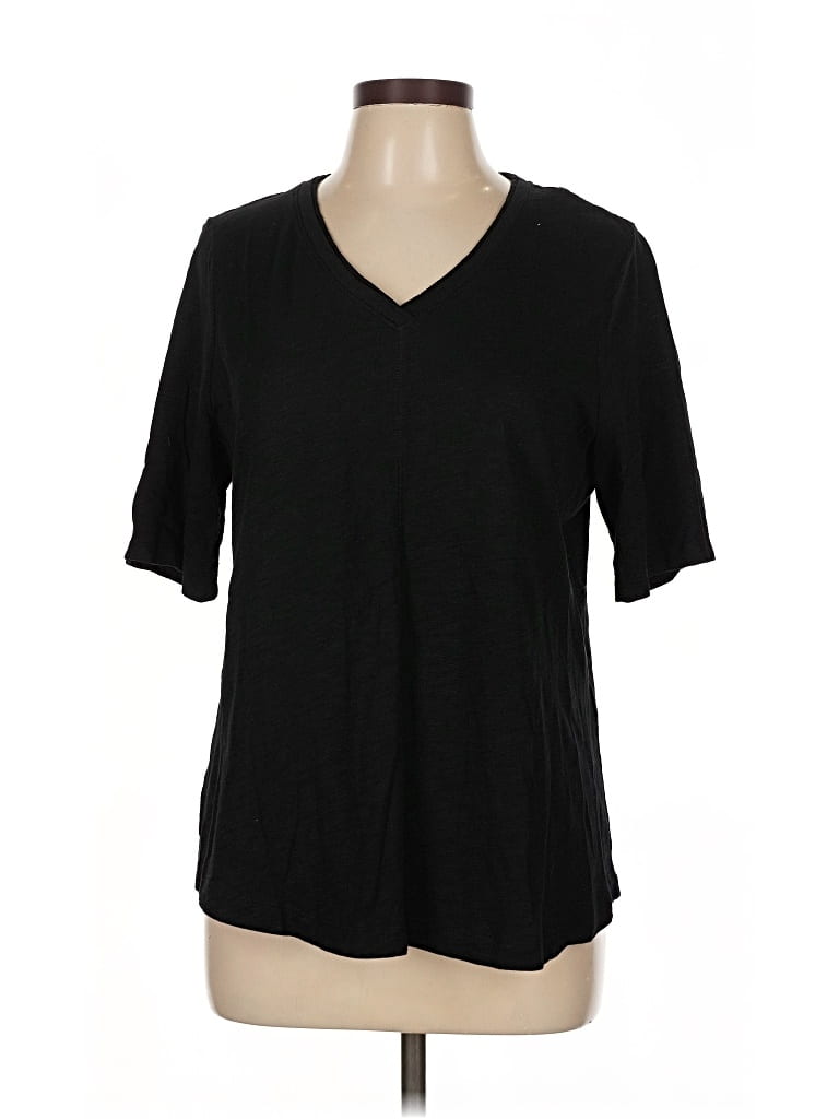 Pre-owned Chico's Short Sleeve T-shirt In Black