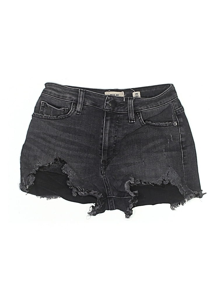 Pre-owned Miss Me Denim Shorts In Black