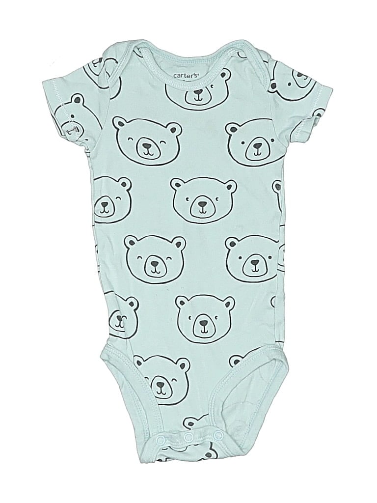 Pre-owned Carter's Babies' Short Sleeve Onesie In Blue
