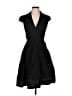 Wrapper Solid Black Casual Dress Size 3 - photo 1