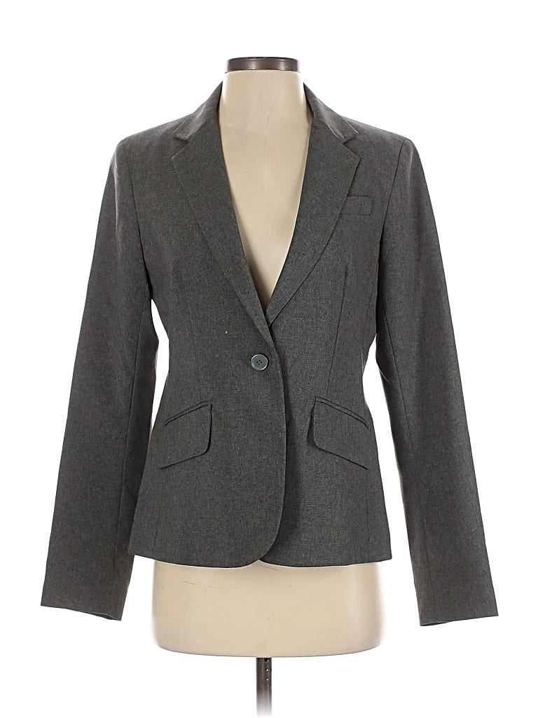 Pre-owned New York And Company Blazer Jacket In Gray