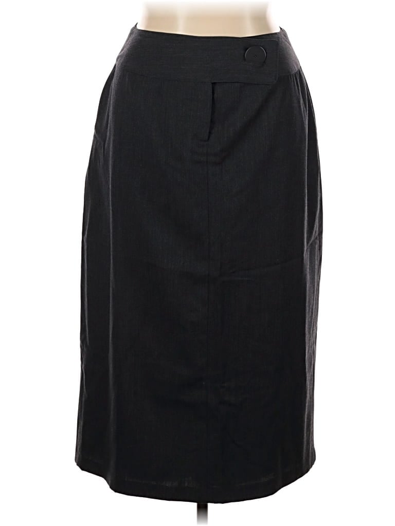 Pre-owned Larry Levine Wool Skirt In Gray