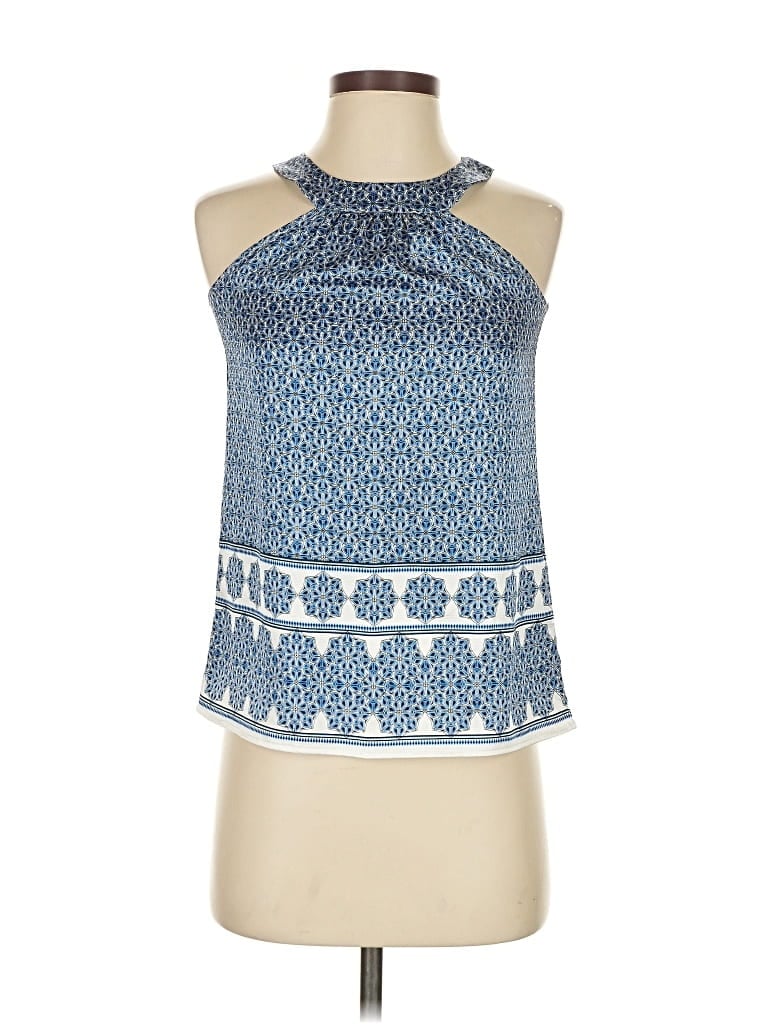 Pre-owned The Limited Outlet Tank Top Blue Halter Neckline Tops