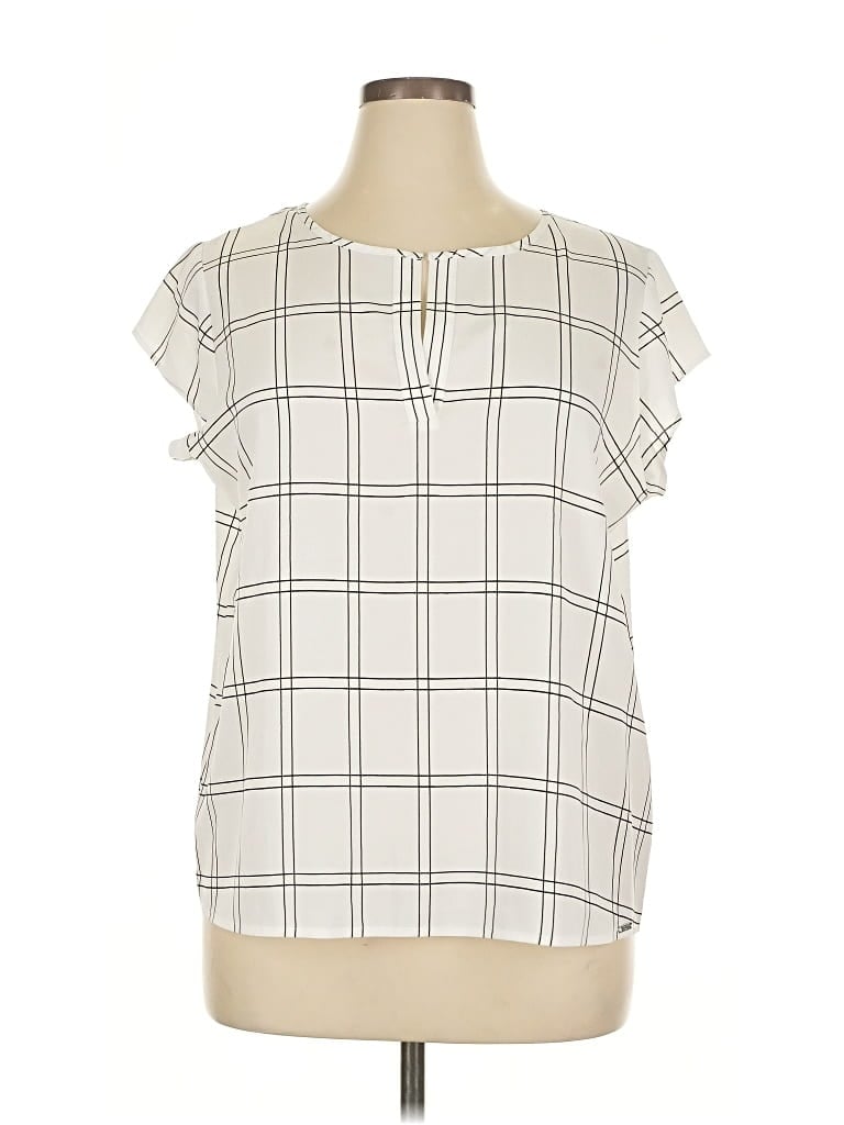 Pre-owned Ivanka Trump Short Sleeve Blouse In White