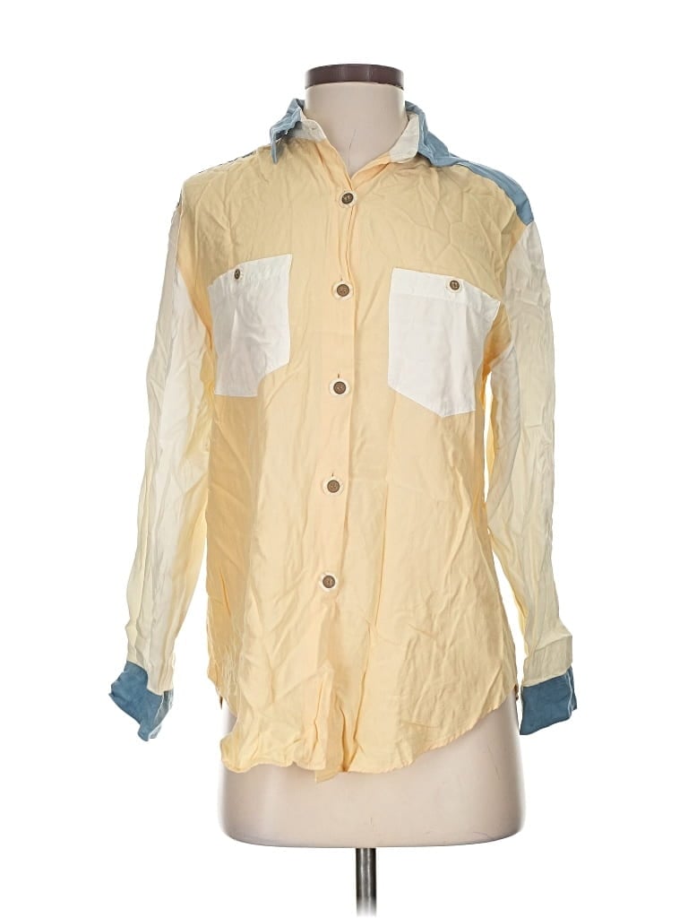 Pre-owned Assorted Brands Long Sleeve Button Down Shirt In Yellow