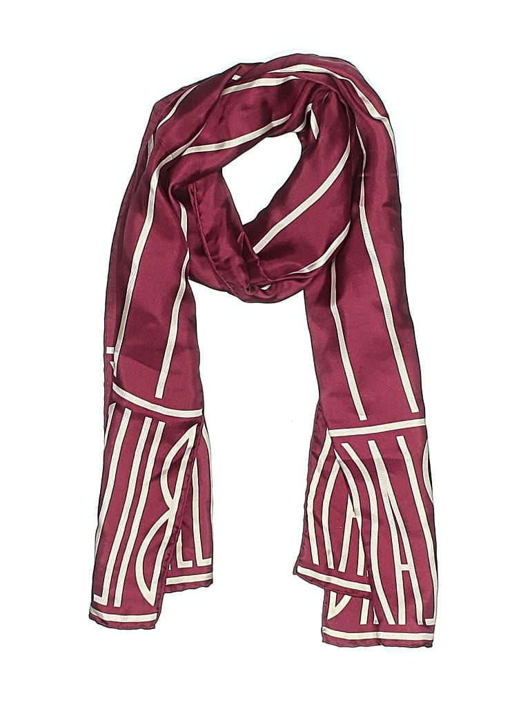 Pre-owned Bill Blass Silk Scarf In Burgundy