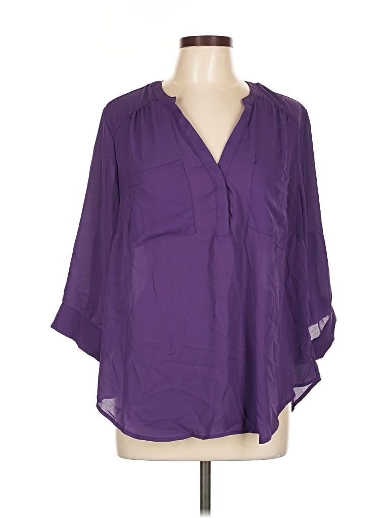 Pre-owned Torrid 3/4 Sleeve Blouse In Purple