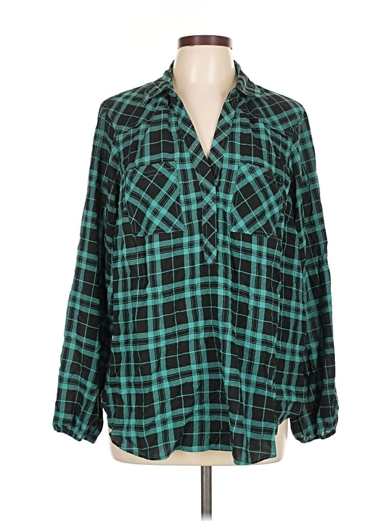 Pre-owned Torrid Long Sleeve Blouse In Blue