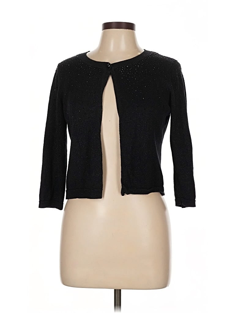 Pre-owned Jennifer Lopez Cardigan Sweater In Black