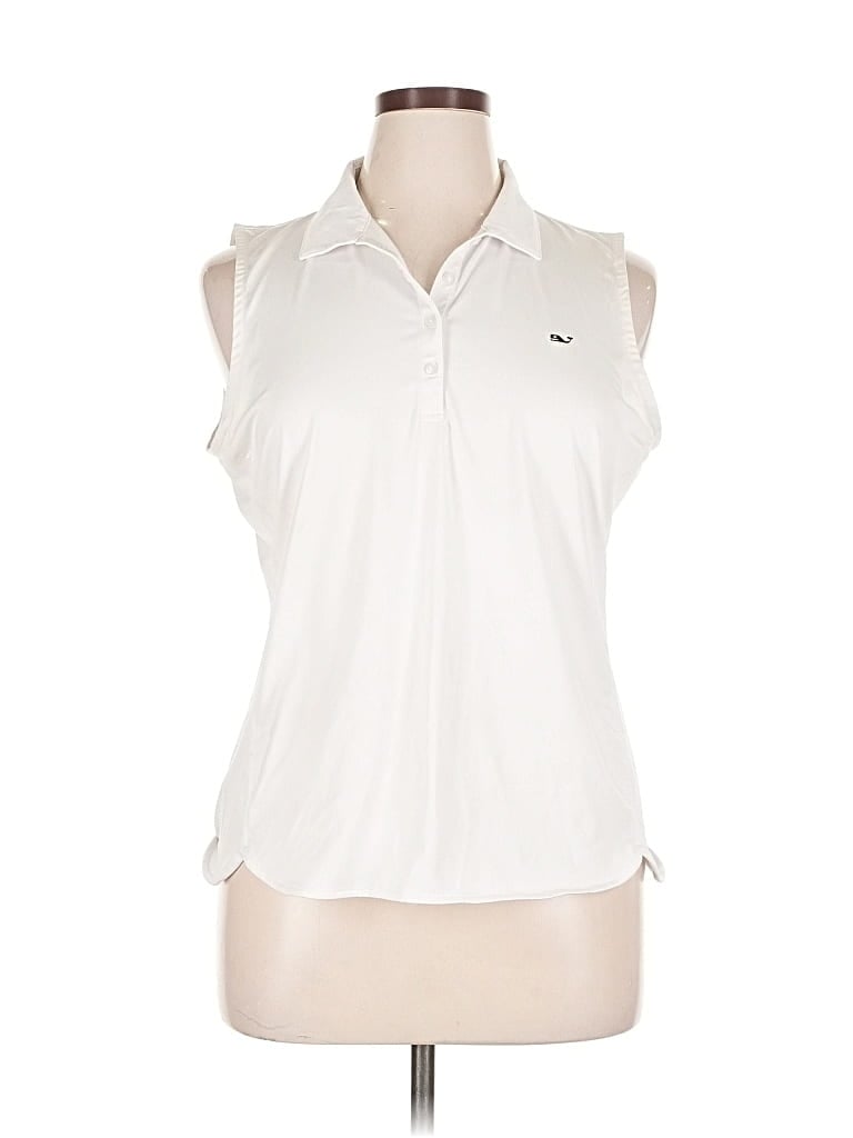 Pre-owned Vineyard Vines Performance Sleeveless Blouse In White