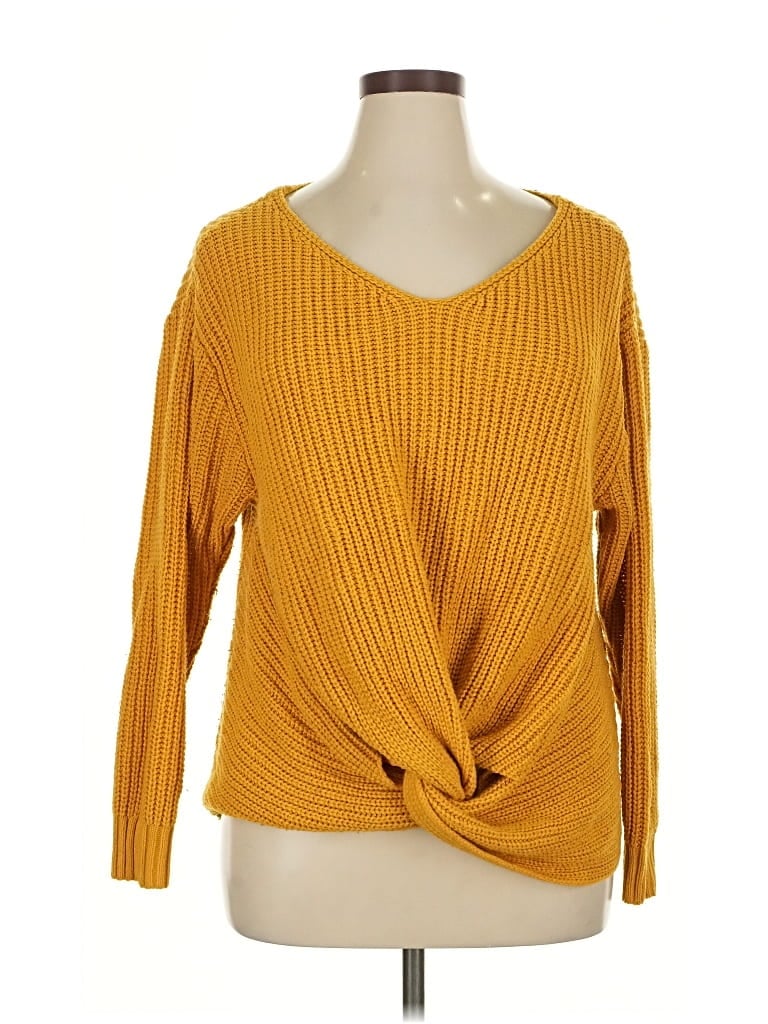 Pre-owned Full Circle Trends Pullover Sweater In Yellow