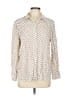 Max Studio 100% Rayon Polka Dots Ivory Long Sleeve Button-Down Shirt Size L - photo 1