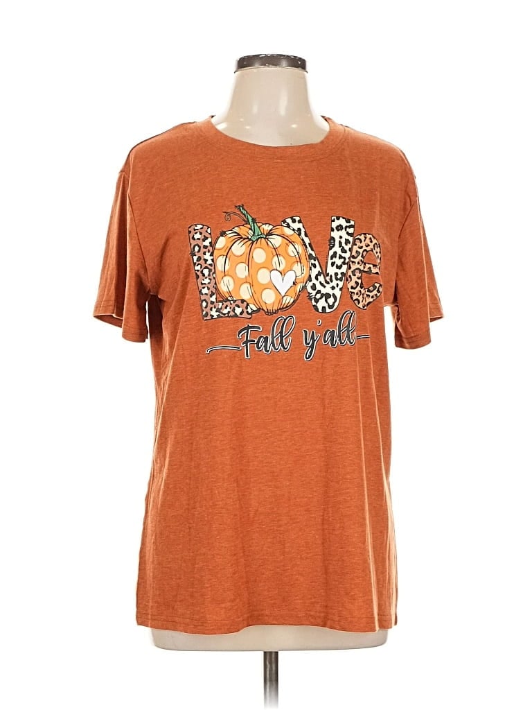 Pre-owned Unbranded Short Sleeve T-shirt In Orange