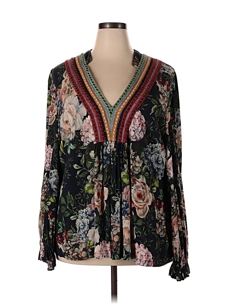 Pre-owned Blank London Long Sleeve Blouse In Green