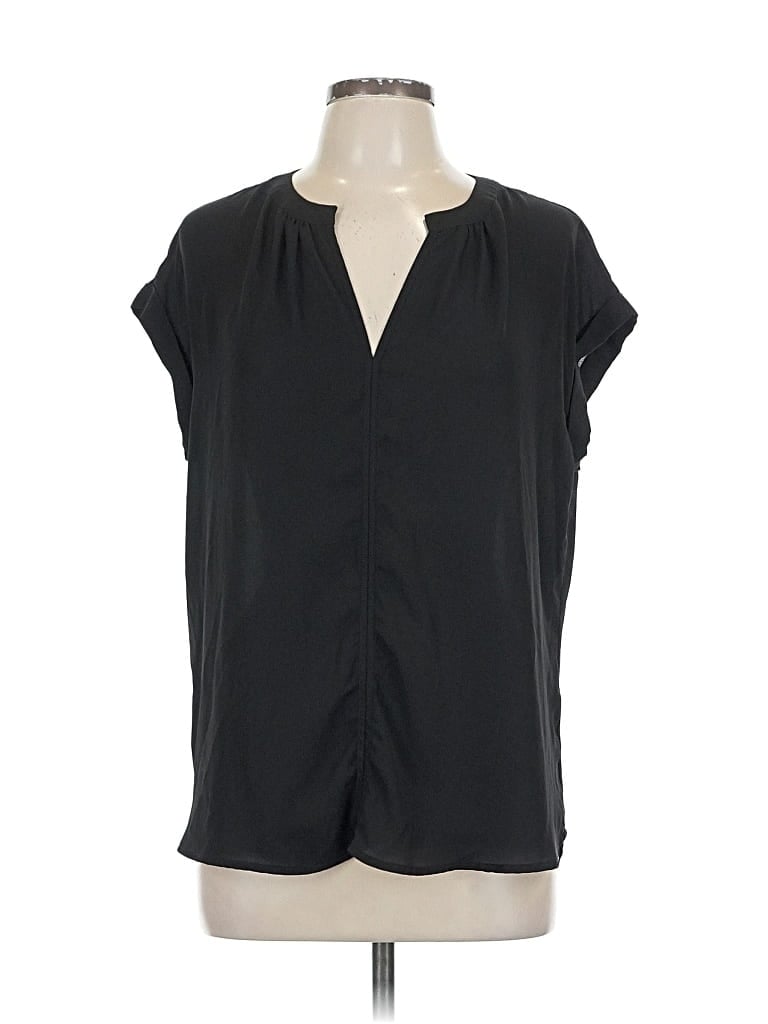 Pre-owned Philosophy Republic Clothing Short Sleeve Blouse In Black