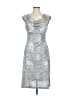 Connected Apparel Metallic Silver Cocktail Dress Size 12 (petite) - photo 1