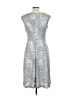 Connected Apparel Metallic Silver Cocktail Dress Size 12 (petite) - photo 2