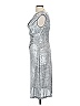 Connected Apparel Metallic Silver Cocktail Dress Size 12 (petite) - photo 5