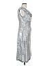 Connected Apparel Metallic Silver Cocktail Dress Size 12 (petite) - photo 4