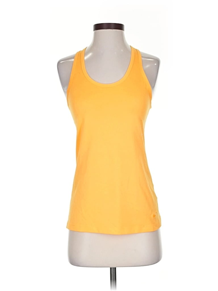 Pre-owned Nike Tank Top Yellow Halter Neckline Tops
