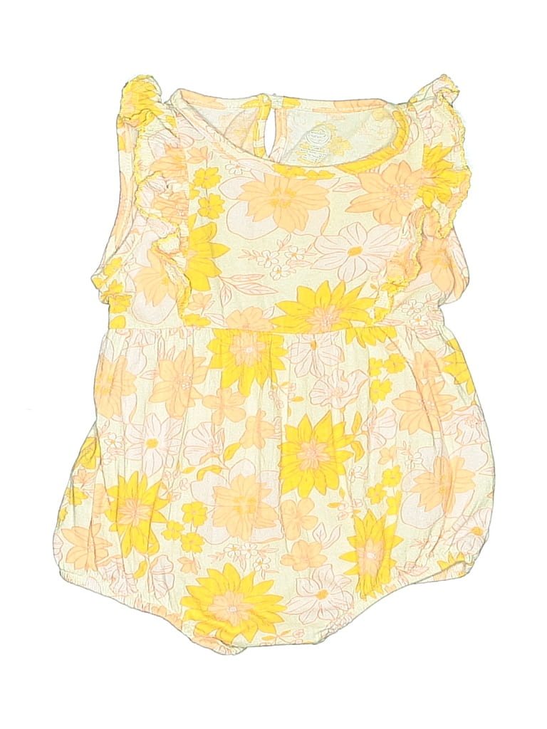 Pre-owned Unbranded Babies' Short Sleeve Onesie In Yellow