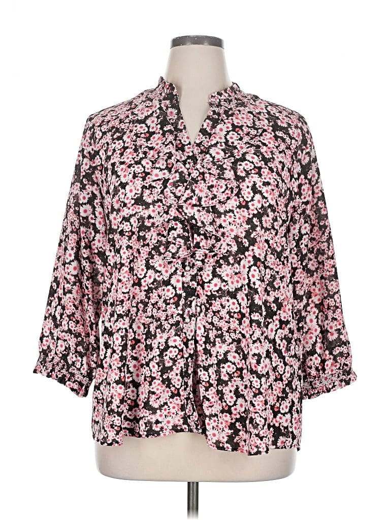 Pre-owned Karl Lagerfeld 3/4 Sleeve Blouse In Pink