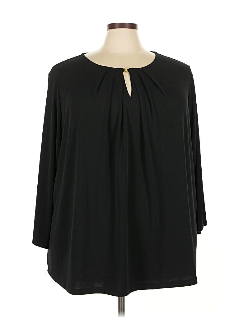 Liz Claiborne 3/4 Sleeve Blouse In Black