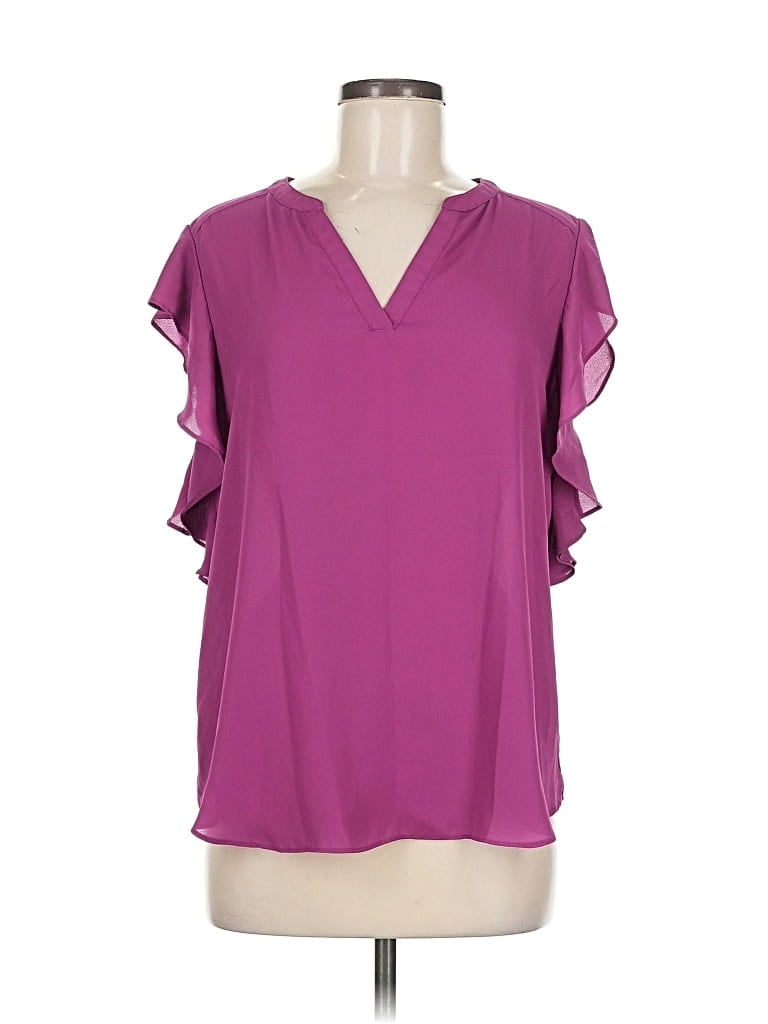 Pre-owned Banana Republic Factory Store Short Sleeve Blouse In Purple