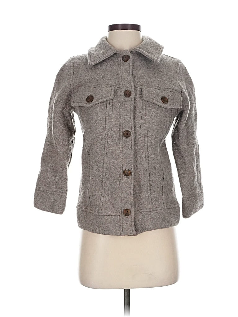 Pre-owned Madewell Wool Coat In Gray