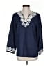 Talbots 100% Linen Blue 3/4 Sleeve Blouse Size S - photo 1