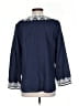 Talbots 100% Linen Blue 3/4 Sleeve Blouse Size S - photo 2
