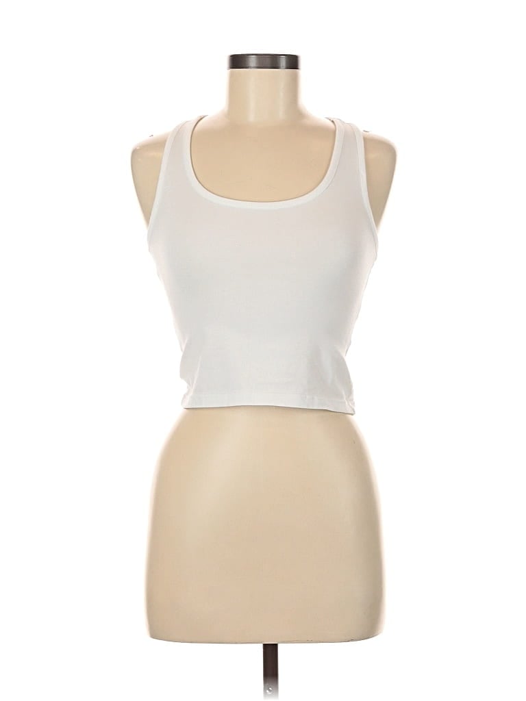 Pre-owned Unbranded Tank Top White Halter Neckline Tops