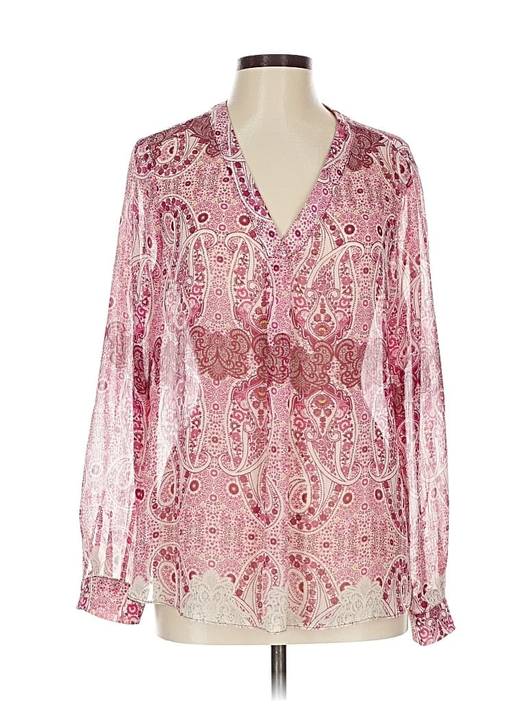 Pre-owned Rose + Olive Long Sleeve Blouse In Pink